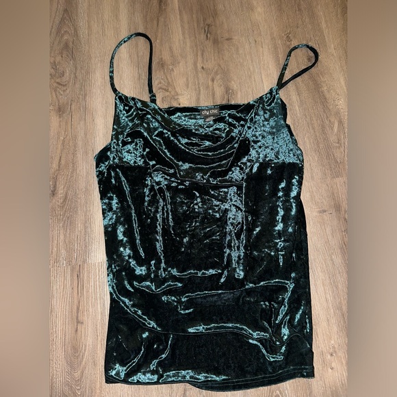 City Chic Velvet Emerald Green Tank 🟢 - Picture 1 of 2